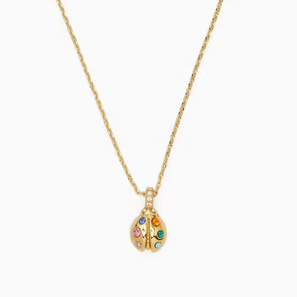 Kate Spade New York Nature Walk Ladybug Mini Pendant Necklace w/ Dust Bag - Picture 1 of 4